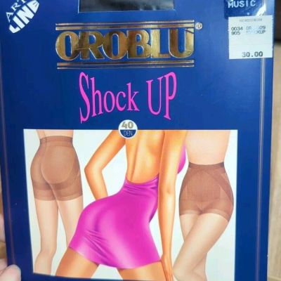 NEW Oroblu Shock Up Body Sculpture Lifter Tights Pantyhose Sz II Med Black Music